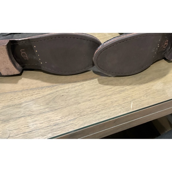 UGG  Woman’s Black Leather Moto Boot (Mid Calf) size 7 - Picture 2 of 6